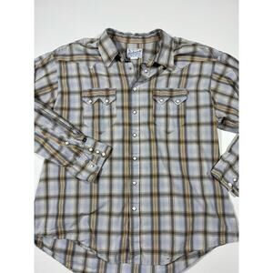 Rockmount Ranch Wear Men’s Plaid Western Pearl Snap Shirt XL USA